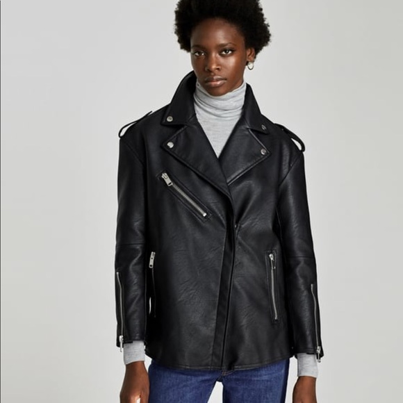 oversized biker jacket zara